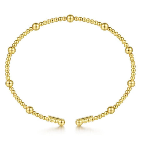Gabriel & Co. Bracelets 14K Yellow Gold Flexible Beaded Bangle