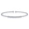 14K White Gold Bujukan Beaded White Gold Bangle with Diamonds