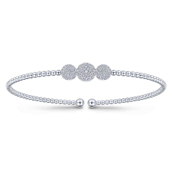 Gabriel & Co. Bracelets White Gold Diamond Flexible Bangle Bracelet