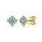Gabriel & Co. Earrings 14K Yellow Gold Round Swiss Blue Topaz and Diamond Stud Earrings
