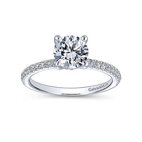 Mounting Only, 14K White Gold Diamond Engagement Ring