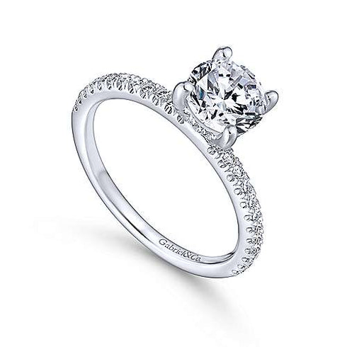 Mounting Only, 14K White Gold Diamond Engagement Ring