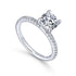 Mounting Only, 14K White Gold Diamond Engagement Ring
