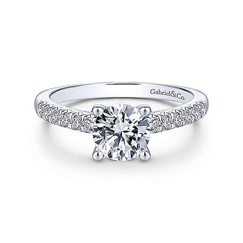 Gabriel & Co. Engagement Rings 6.5 14K White Gold Round Diamond Engagement Ring
