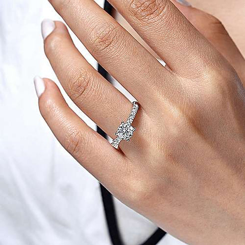 Gabriel & Co. Engagement Rings 6.5 14K White Gold Round Diamond Engagement Ring