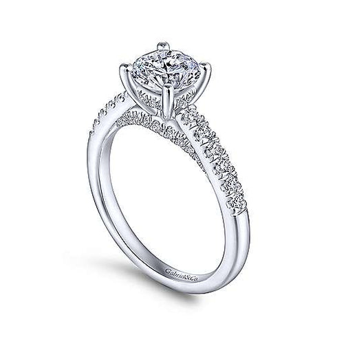 Gabriel & Co. Engagement Rings 6.5 14K White Gold Round Diamond Engagement Ring
