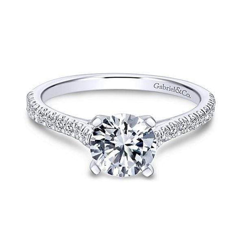 Gabriel & Co. Engagement Rings 6.5 14K White Gold Round Diamond Engagement Ring