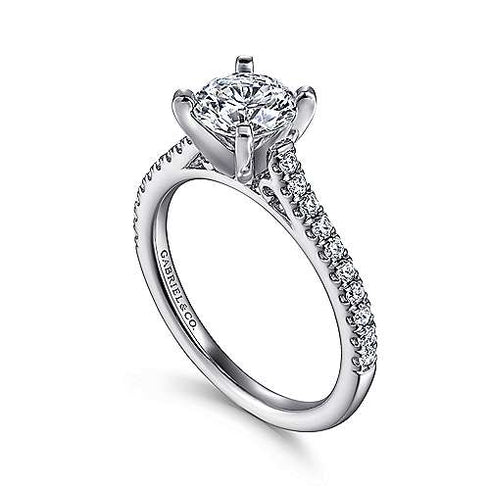 Gabriel & Co. Engagement Rings 6.5 14K White Gold Round Diamond Engagement Ring