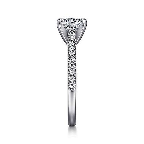 Gabriel & Co. Engagement Rings 6.5 14K White Gold Round Diamond Engagement Ring