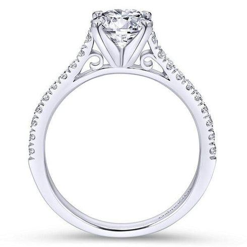 Gabriel & Co. Engagement Rings 6.5 14K White Gold Round Diamond Engagement Ring
