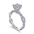 Gabriel & Co. Engagement Rings 6.5 14K White Gold Twisted Round Diamond Engagement Ring