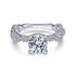 Gabriel & Co. Engagement Rings 6.5 14K White Gold Twisted Round Diamond Engagement Ring