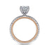 Gabriel & Co. Engagement Rings 6.5 Mounting Only, 14K White-Rose Gold Round Diamond Engagement Ring