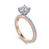 Gabriel & Co. Engagement Rings 6.5 Mounting Only, 14K White-Rose Gold Round Diamond Engagement Ring