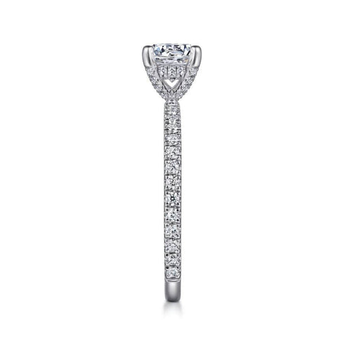 Gabriel & Co. Engagement Rings 6.5 Mounting Only, 14K White-Rose Gold Round Diamond Engagement Ring