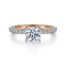 Gabriel & Co. Engagement Rings 6.5 Mounting Only, 14K White-Rose Gold Round Diamond Engagement Ring