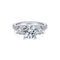 Gabriel & Co. Engagement Rings Mounting Only, 18K White Gold Round 3 Stone Diamond Engagement Ring