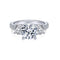 Gabriel & Co. Engagement Rings Mounting Only, 18K White Gold Round 3 Stone Diamond Engagement Ring