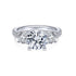 Gabriel & Co. Engagement Rings Mounting Only, 18K White Gold Round 3 Stone Diamond Engagement Ring