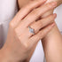 Gabriel & Co. Engagement Rings Mounting Only, White Gold Oval Three Stone Diamond Engagement Ring
