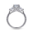 Gabriel & Co. Engagement Rings Mounting Only, White Gold Oval Three Stone Diamond Engagement Ring