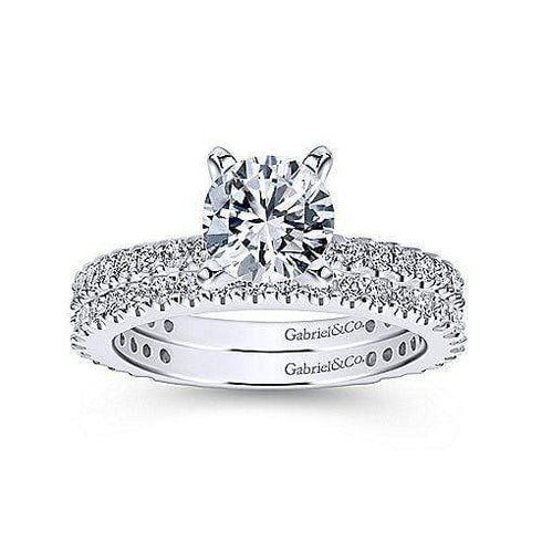 Mounting Only, Thin Diamond Band Engagement Ring