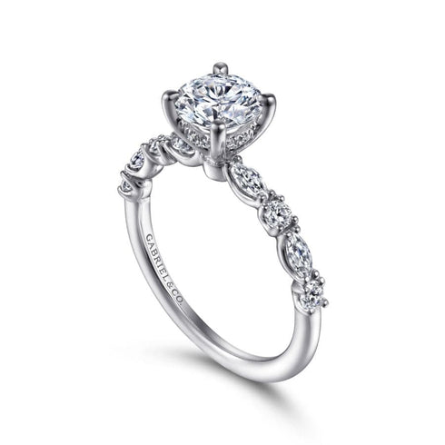 Gabriel & Co. Special Order Engagement Rings Mounting Only, 14K White Gold Diamond Engagement Ring