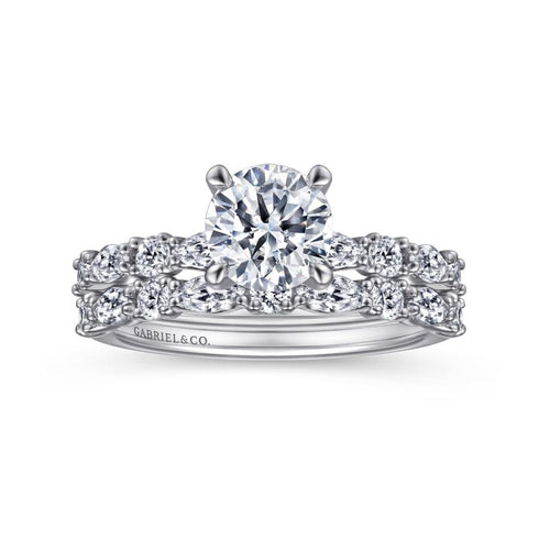 Gabriel & Co. Special Order Engagement Rings Mounting Only, 14K White Gold Diamond Engagement Ring