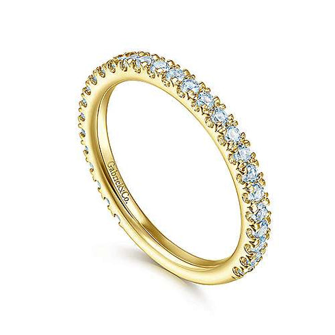 Gabriel & Co. Special Order Rings Yellow Gold Blue Topaz Stackable Birthstone Ring