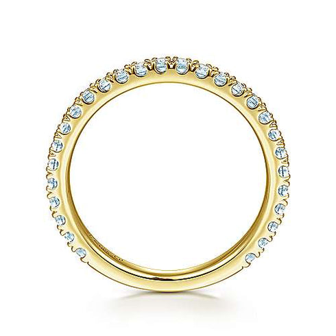Gabriel & Co. Special Order Rings Yellow Gold Blue Topaz Stackable Birthstone Ring