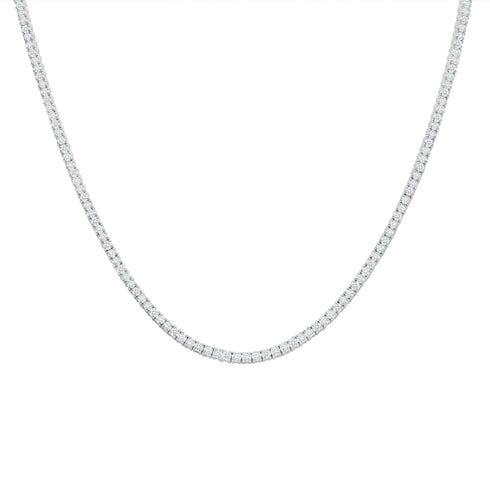 Rising Star Diamonds Necklaces 14K White Gold Diamond Tennis Necklace