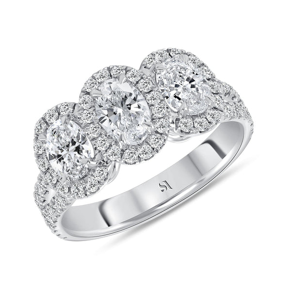 Rising Star Diamonds Rings 6.5 14K White Gold 3 Stone Diamond Ring