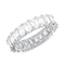 Rising Star Diamonds Rings 6 18K White Gold Emerald Cut Eternity Ring, 5.48ct tdw