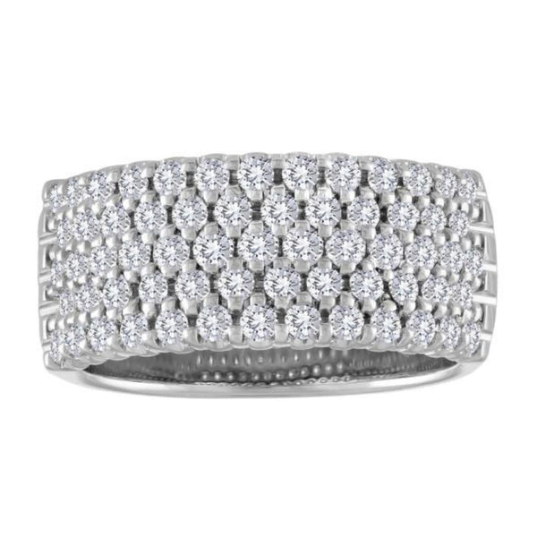Vimco Rings 14K White Gold Diamond Honey Comb Band - 1.25ct